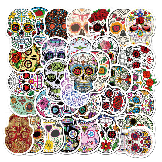 50pcs Art Skull Stickers Waterproof DIY Room Decoration Teens