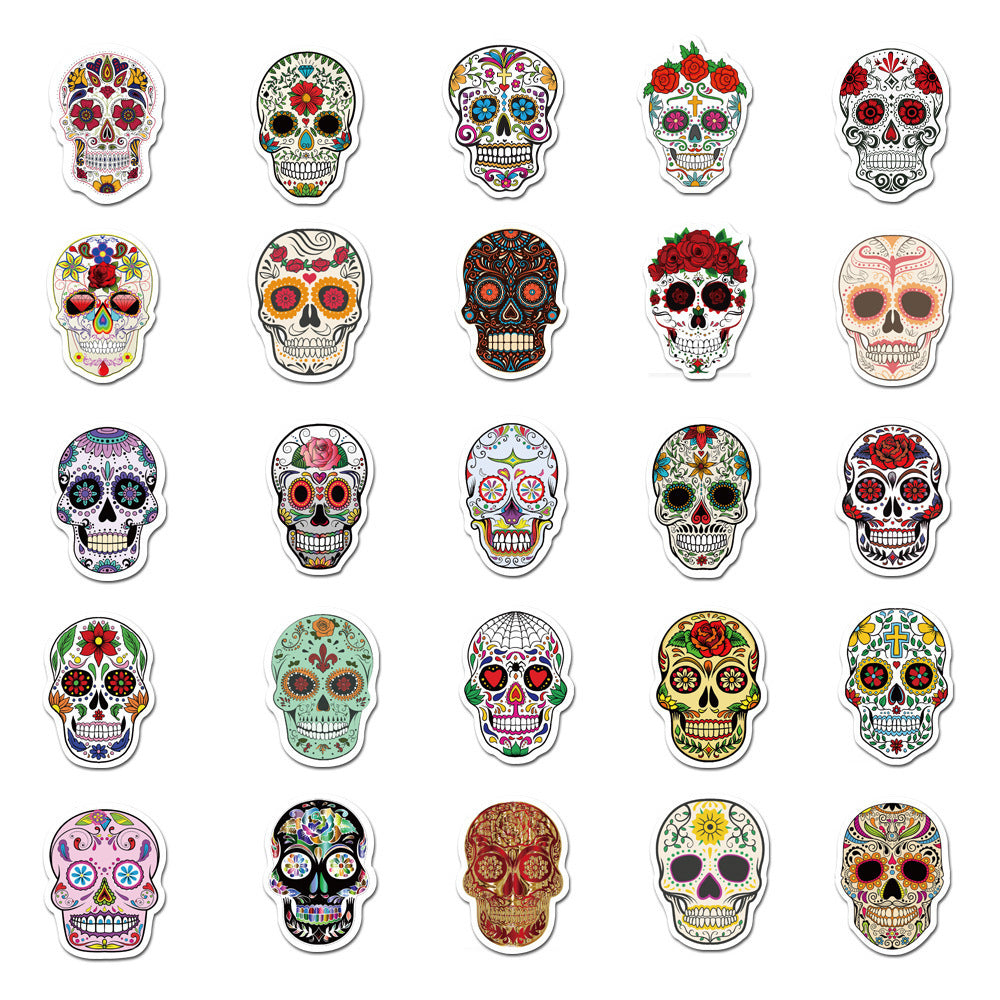 50pcs Art Skull Stickers Waterproof DIY Room Decoration Teens