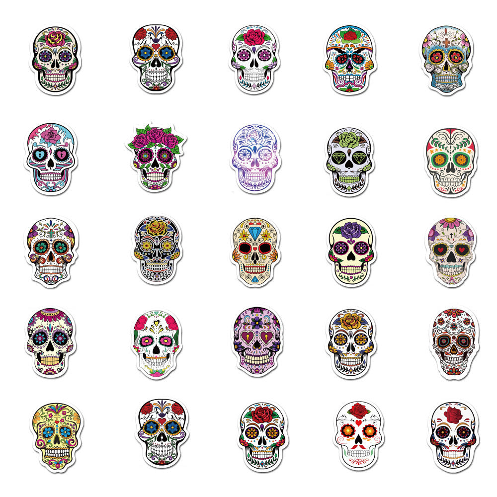50pcs Art Skull Stickers Waterproof DIY Room Decoration Teens