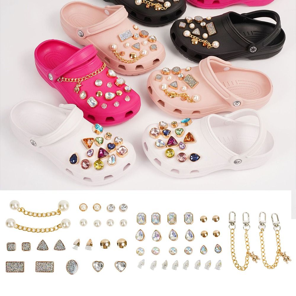 26pcs Rhinestones Shoe Charms For Clogs Garden Shoes DIY Decoration
