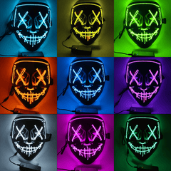 Boy's Halloween LED Luminous Mask Hip Hop Masquerade Party Prop