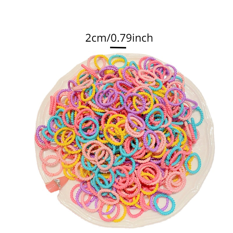 300 Colorful Elastic Hair Ties Hair Bands Set Gift For Girls