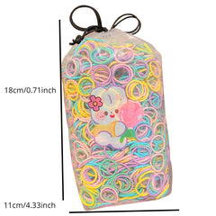 300 Colorful Elastic Hair Ties Hair Bands Set Gift For Girls