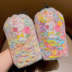 300 Colorful Elastic Hair Ties Hair Bands Set Gift For Girls