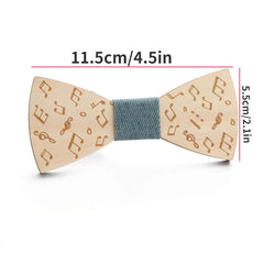 Wooden Bow Tie Puzzle Music Note Bow Tie