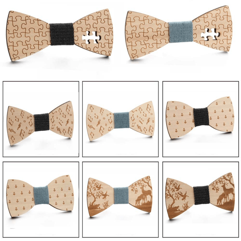 Wooden Bow Tie Puzzle Music Note Bow Tie
