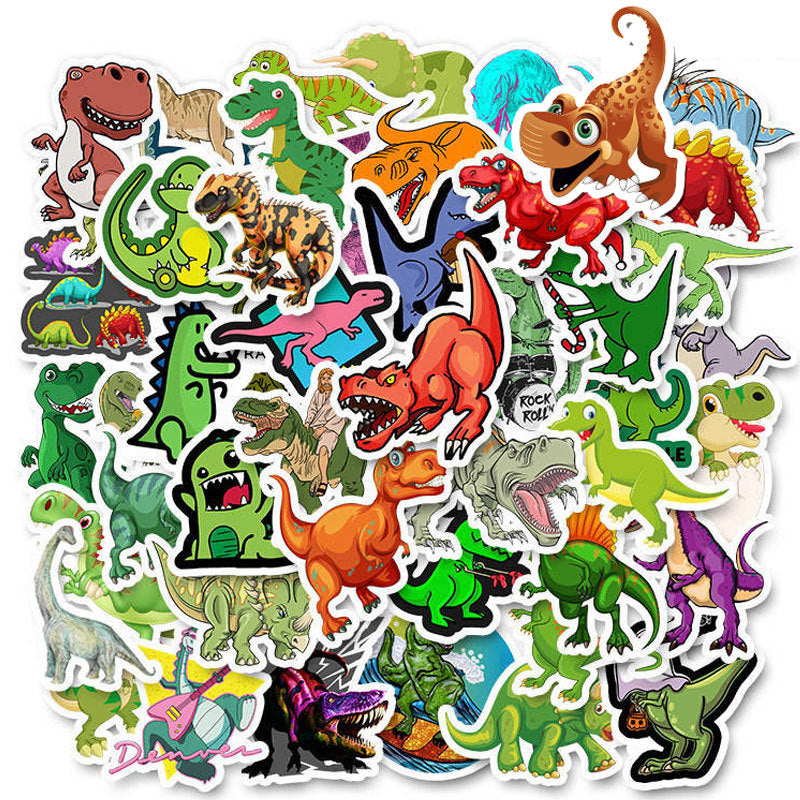 50pcs Dinosaur Stickers Fun Waterproof Reusable DIY Room Decoration