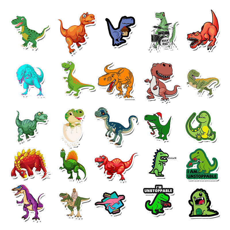 50pcs Dinosaur Stickers Fun Waterproof Reusable DIY Room Decoration