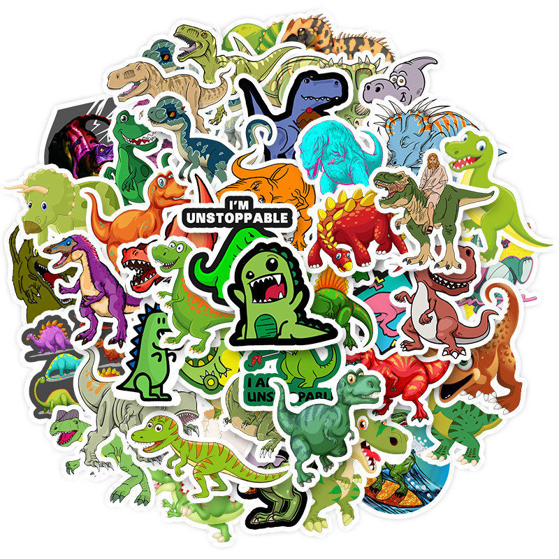 50pcs Dinosaur Stickers Fun Waterproof Reusable DIY Room Decoration