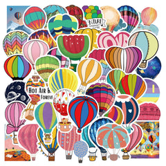 50pcs Hot Air Balloon Stickers Fun DIY Room Decor Waterproof for Teens
