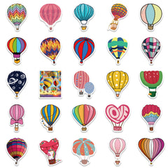 50pcs Hot Air Balloon Stickers Fun DIY Room Decor Waterproof for Teens