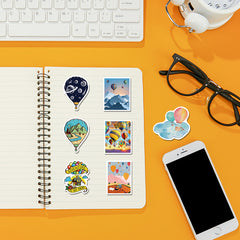 50pcs Hot Air Balloon Stickers Fun DIY Room Decor Waterproof for Teens