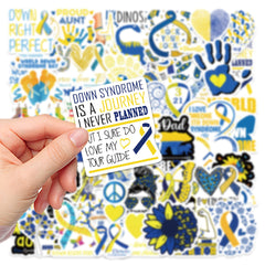 50pcs Down Syndrome Stickers Fun Waterproof Reusable DIY Room Decoration