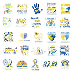 50pcs Down Syndrome Stickers Fun Waterproof Reusable DIY Room Decoration