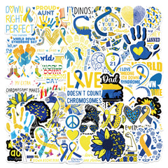 50pcs Down Syndrome Stickers Fun Waterproof Reusable DIY Room Decoration