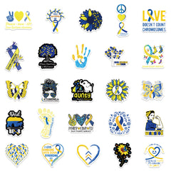 50pcs Down Syndrome Stickers Fun Waterproof Reusable DIY Room Decoration