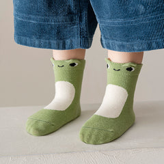 5 Pairs Girls Kids Cartoon Flower Crew Socks for Autumn Winter
