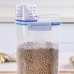 Large Capacity Rice Bucket with Measuring Cup & Nozzle