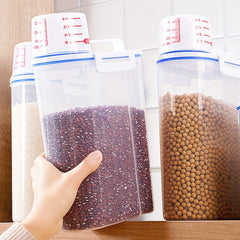 Large Capacity Rice Bucket with Measuring Cup & Nozzle