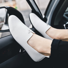 Men's Leather Loafer Shoes Lightweight Non slip Slip On Shoes