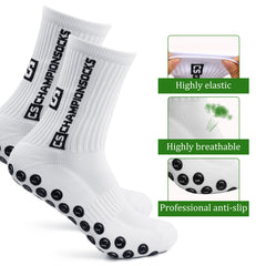 2 Pairs Outdoor Non slip Breathable Mid calf Football Socks