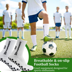 2 Pairs Outdoor Non slip Breathable Mid calf Football Socks