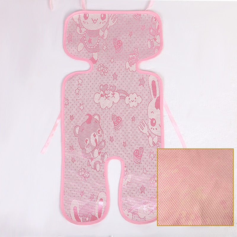 Baby Stroller Car Cooler 5 Point Seat Ice Silk Cushion