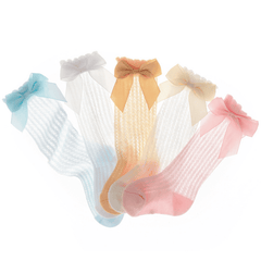 5pairs Baby Girls Anti-mosquito Bowknot Socks for Summer