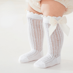 5pairs Baby Girls Anti-mosquito Bowknot Socks for Summer