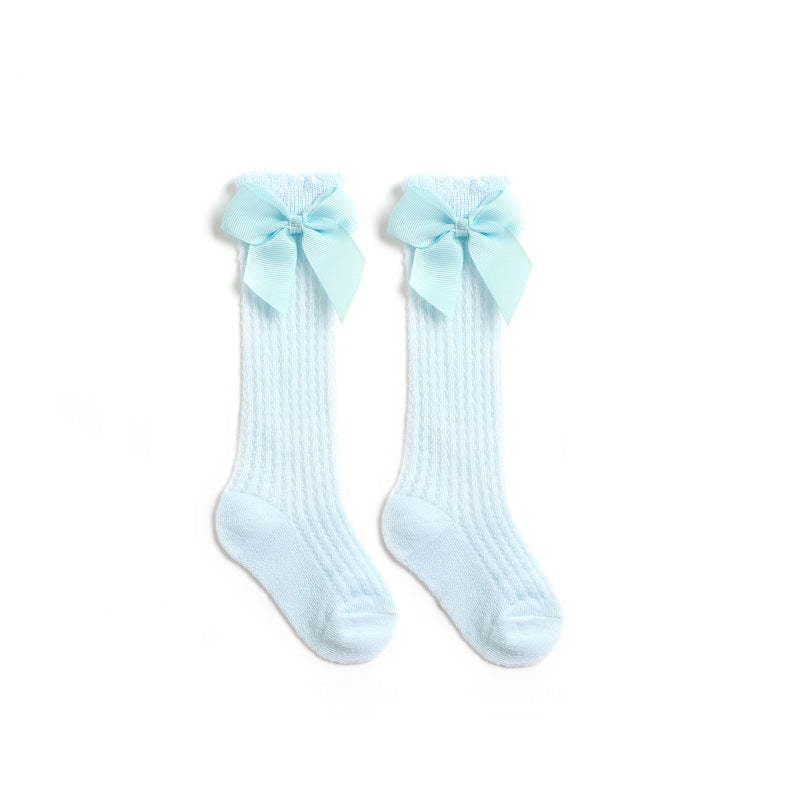 5pairs Baby Girls Anti-mosquito Bowknot Socks for Summer