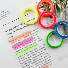 5 Rolls 5 Colors Stickers Transparent Fluorescent Index Tabs Flags 5m Sticky Not