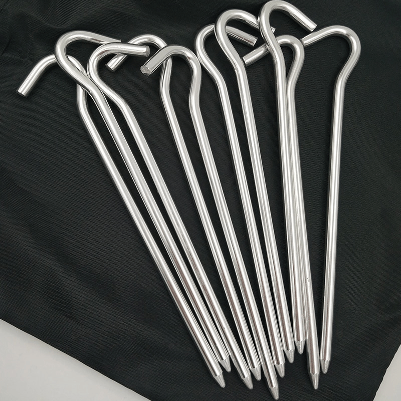 10pcs Aluminum Tent Pegs Round Alloy Stake for Outdoor Camping