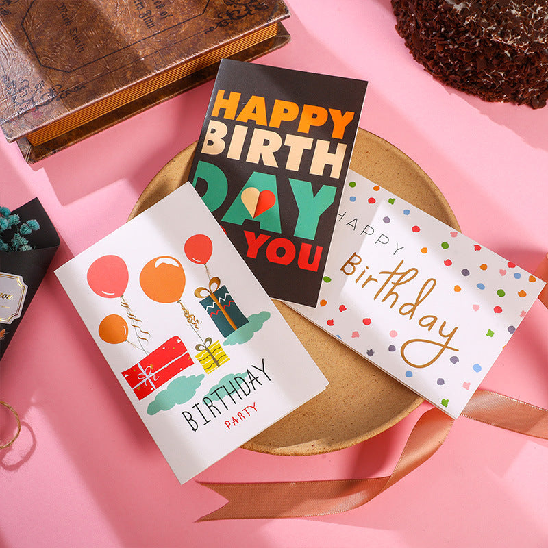 6pcs Happy Birthday Wishing Card Set With Envelope