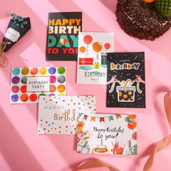 6pcs Happy Birthday Wishing Card Set With Envelope