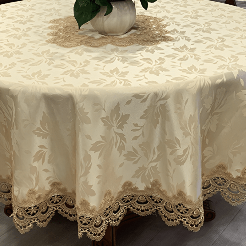 Polyester Tablecloth Dust Proof Square European Lace Round Table Cover