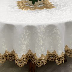 Polyester Tablecloth Dust Proof Square European Lace Round Table Cover