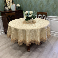 Polyester Tablecloth Dust Proof Square European Lace Round Table Cover