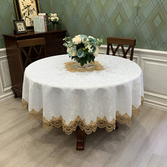 Polyester Tablecloth Dust Proof Square European Lace Round Table Cover