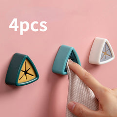 4pcs Towel Stopper Dish Cloth Hooks Wall Mount Hand Towel Holder