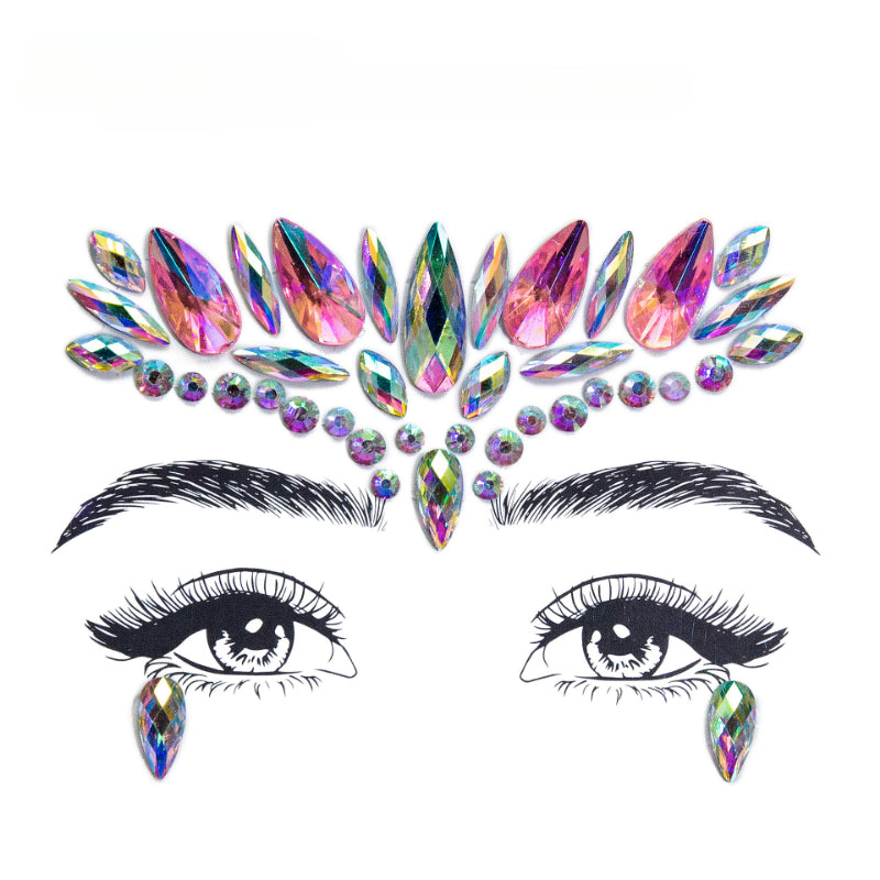 Mermaid Face Gems Music Y2k Jewels Crystals Bindi