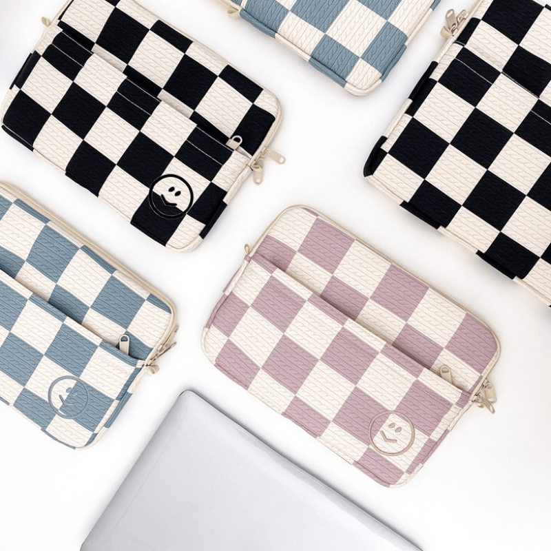 Plaid Pattern Sling Bag Waterproof Laptop Notebook Bag 33.02cm Laptop
