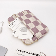 Plaid Pattern Sling Bag Waterproof Laptop Notebook Bag 33.02cm Laptop