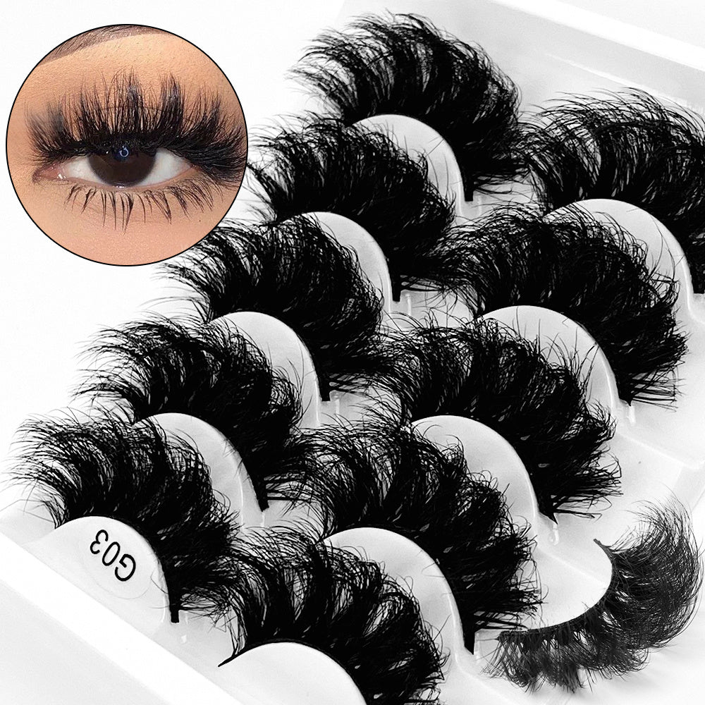 5 Pairs Faux Mink Lashes Dramatic Volume Thick Long Lasting False Eyelashes