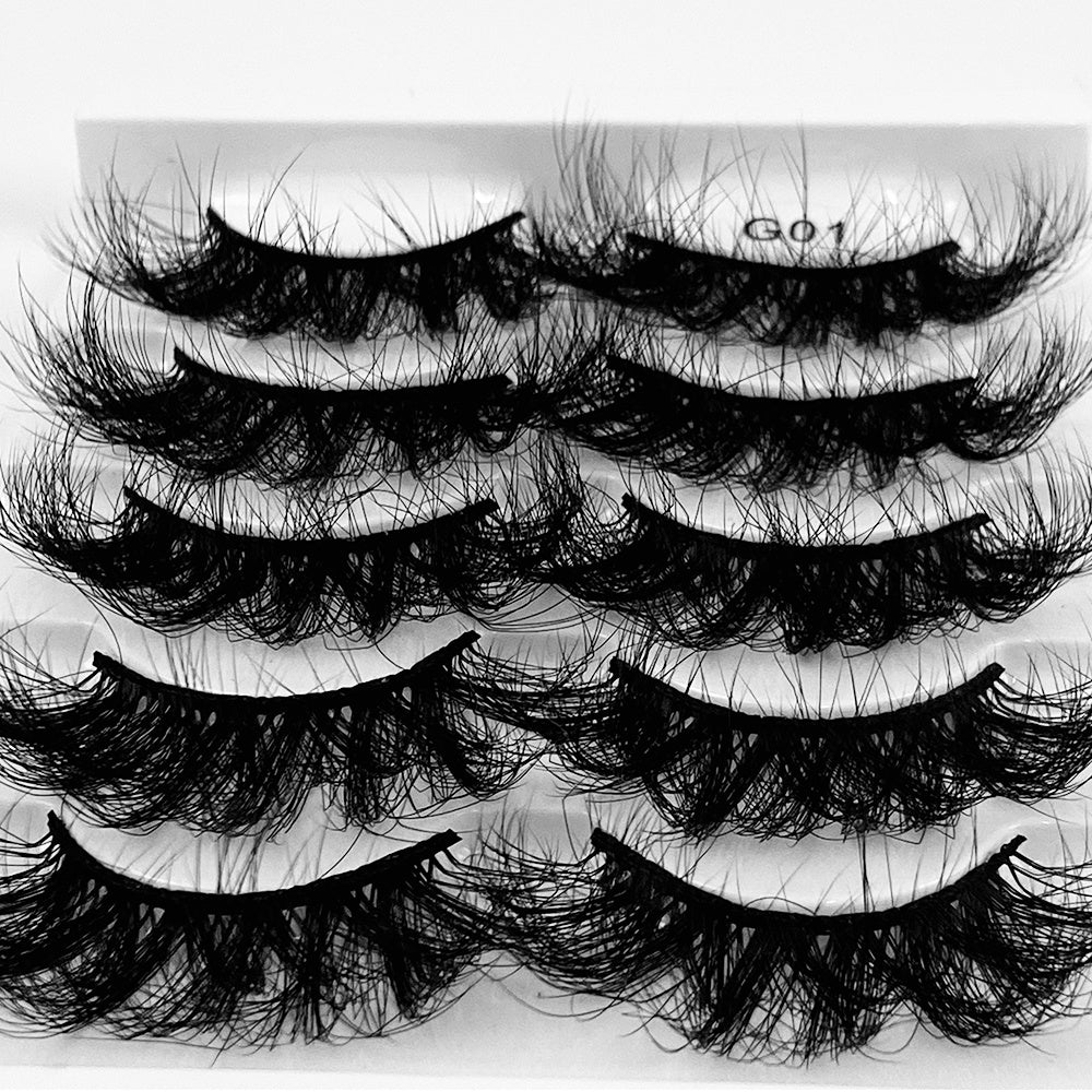 5 Pairs 8D Fluffy False Eyelashes Messy Dramatic Mink Thick Makeup Accessories