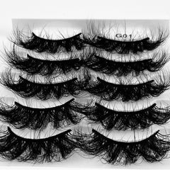 5 Pairs 8D Fluffy False Eyelashes Messy Dramatic Mink Thick Makeup Accessories