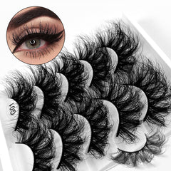 5 Pairs 8D Fluffy False Eyelashes Messy Dramatic Mink Thick Makeup Accessories