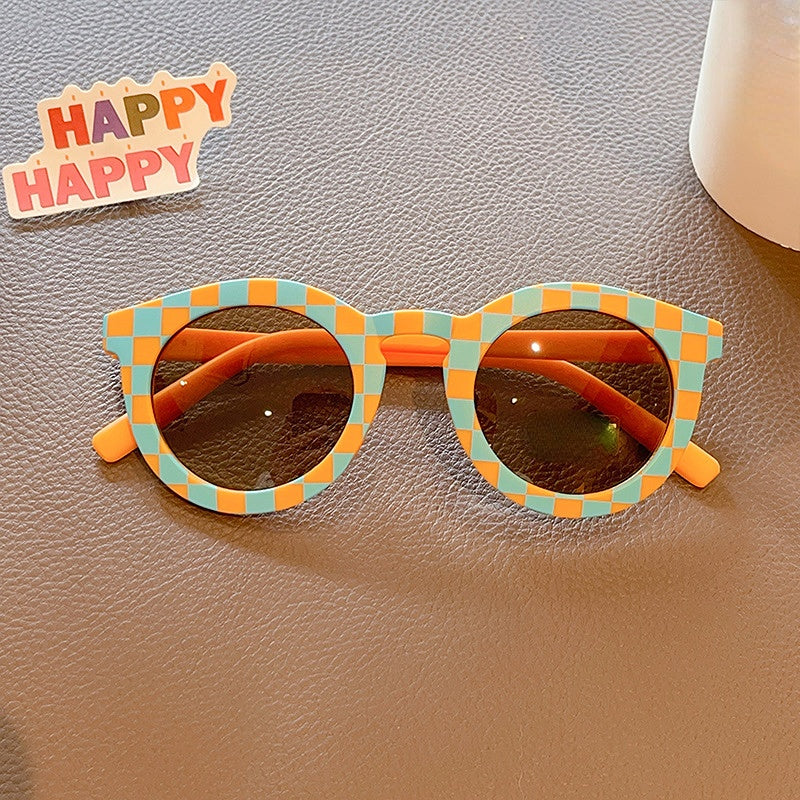 Checkerboard Pattern Sunglasses UV Protection