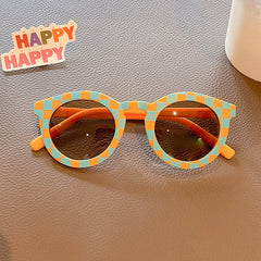 Checkerboard Pattern Sunglasses UV Protection