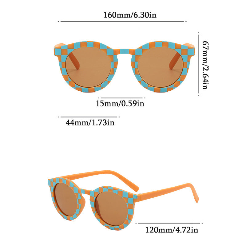 Checkerboard Pattern Sunglasses UV Protection