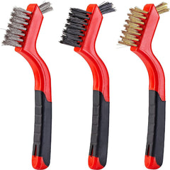3pcs Wire Brush Set Rust Removal Stainless Steel Brass Nylon Brushes